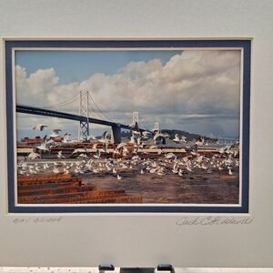 NWT - Oakland Bay Bridge And Group Of Seagulls By Jack E. Stiddard 5x7/8x10